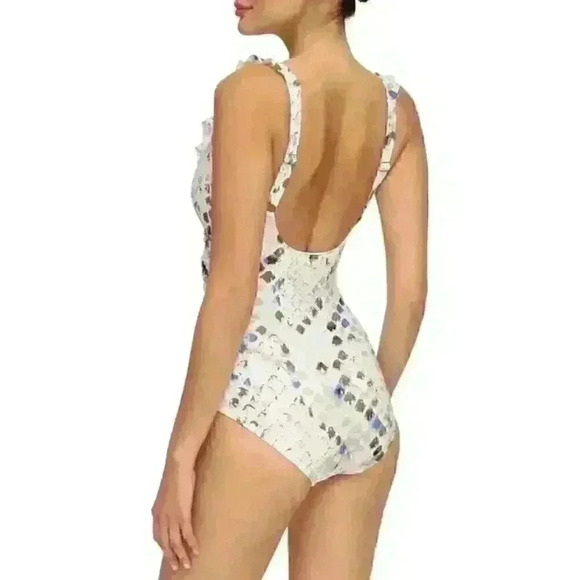 NEW DKNY Women's 16 Ruffle Plunge Tummy Control One-Piece Swimsuit NWT $98 - Picture 2 of 5